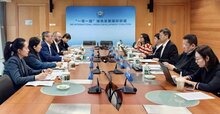 联合国世界粮食计划署驻华代表赵兵与中国生态环境部对外合作与交流中心，一带一路绿色发展国际联盟，以及中国环境与发展国际合作委员会的相关业务部门负责人举行会谈